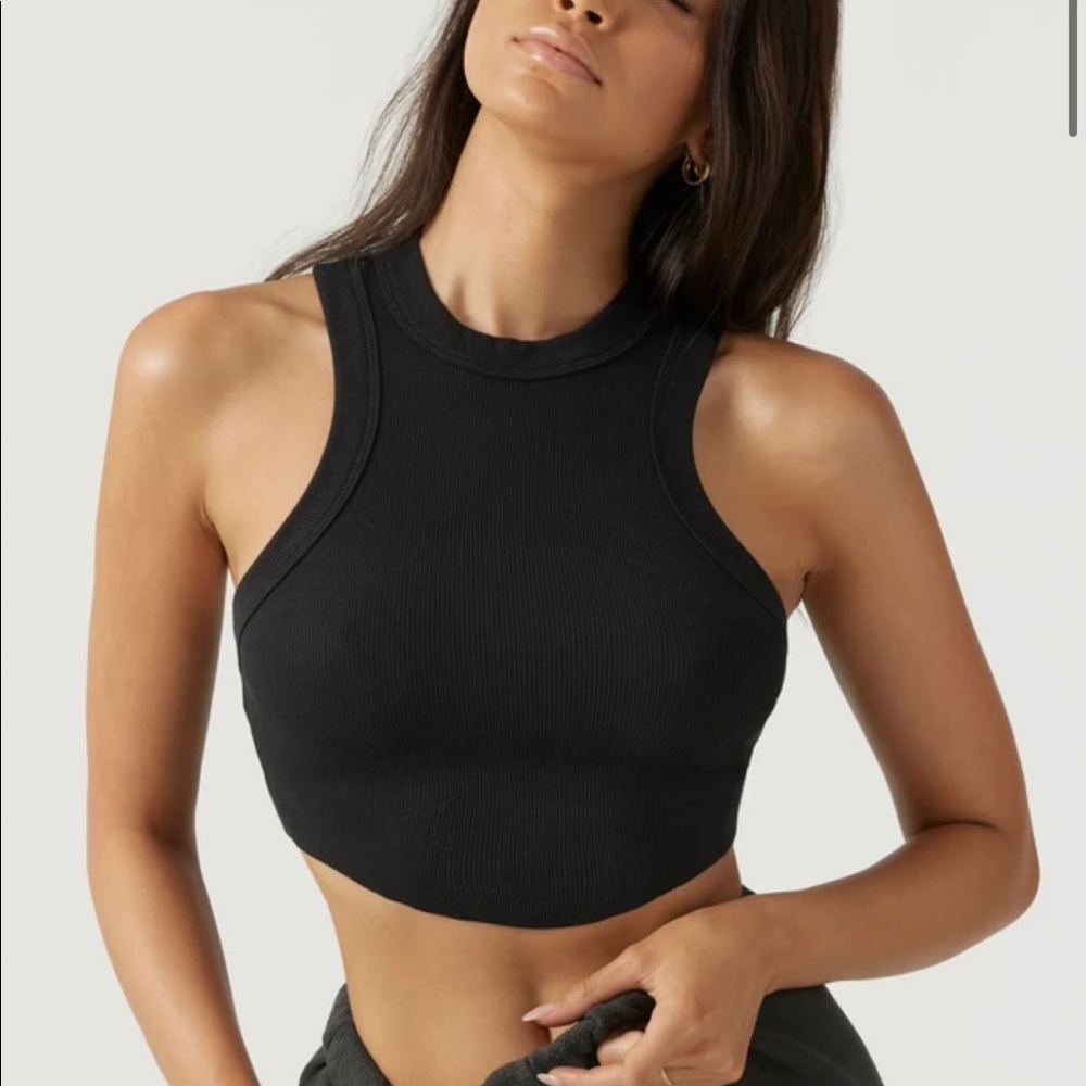 Joah Brown Cropped Body Tank NWT
